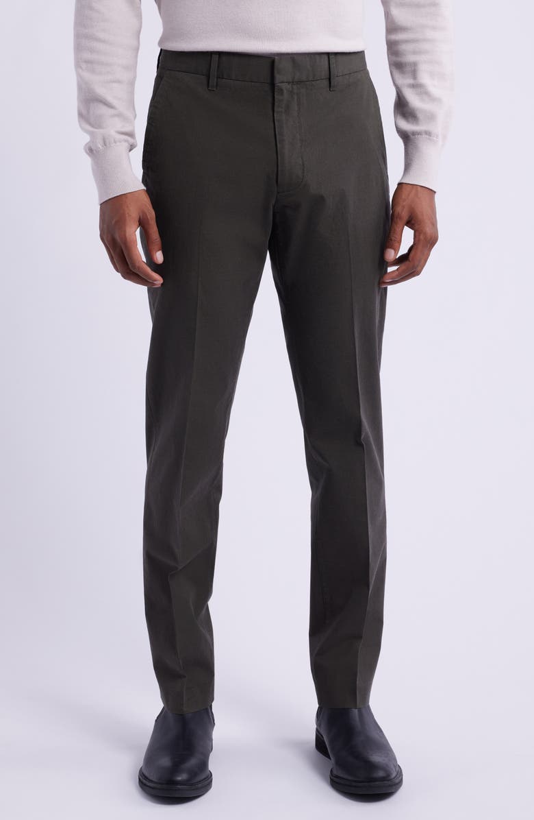 Bonobos Weekday Warrior Slim Fit Houndstooth Dress Pants, Main, color, Wednesday Olive Houndstooth