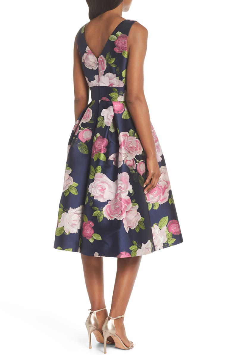 Eliza J Sleeveless Floral Print Fit & Flare Dress, Alternate, color,