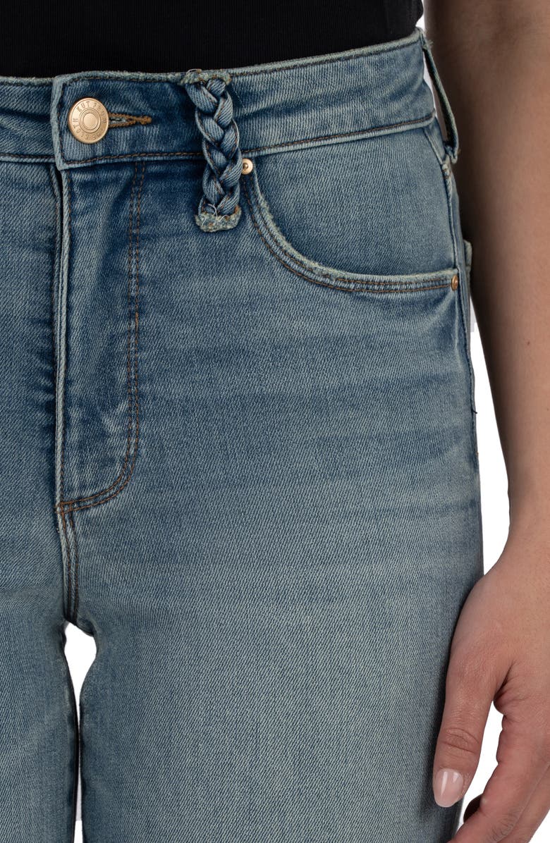 KUT from the Kloth Ana High Waist Raw Hem Ankle Kick Flare Jeans, Alternate, color, Confidence