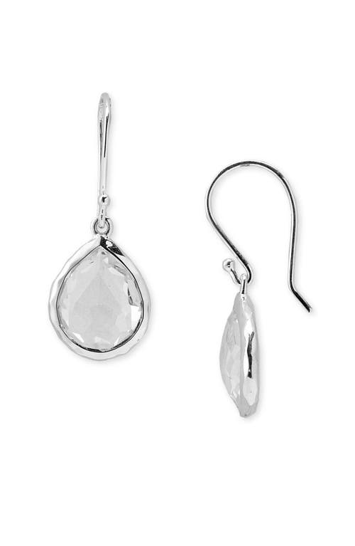 Ippolita Sterling Silver Rock Candy Teeny Teardrop Earrings In Clear Quartz In Neutral