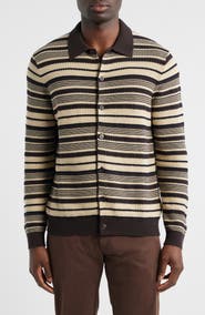 NN07 Nolan 6686 Stripe Organic Cotton Polo Cardigan