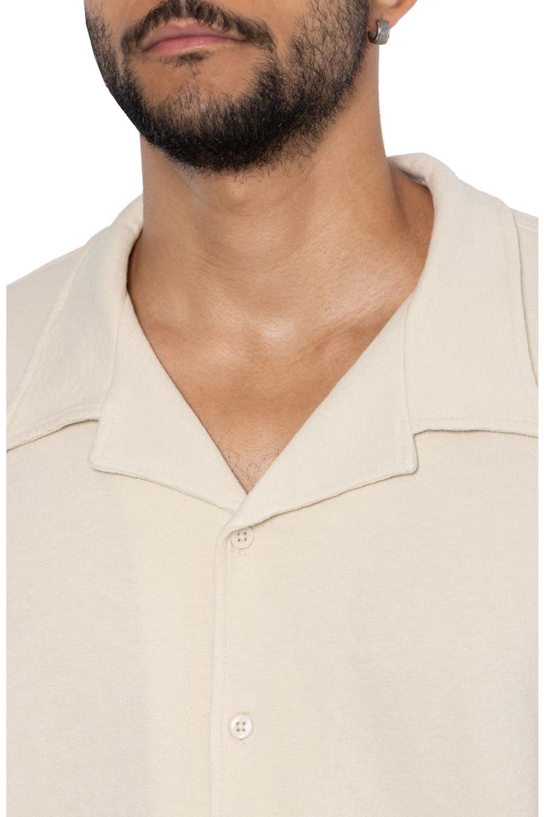 Relaxed Cotton & Hemp Button-Down Polo, Alternate, color, STONE