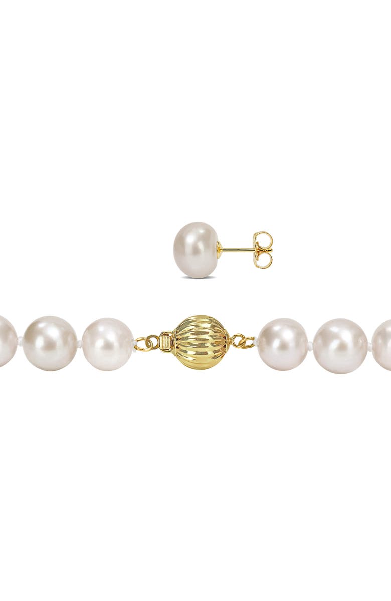 Julianna B. 2-Piece Set Cultured Pearl Necklace & Earrings 14k, Alternate, color, White Pearl