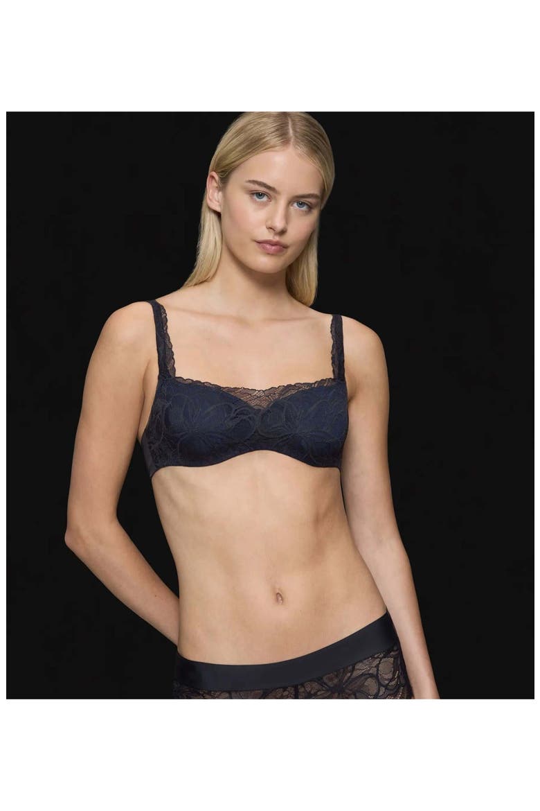 Body MakeUp Illusion Lace Balconette Bra, Alternate, color, MISTY TURQUOISE