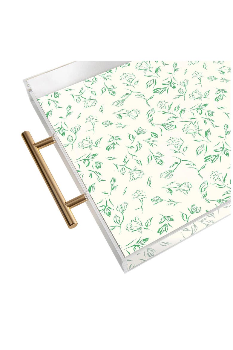 Romantic Green Acrylic Serving Tray, Alternate, color, WHITE