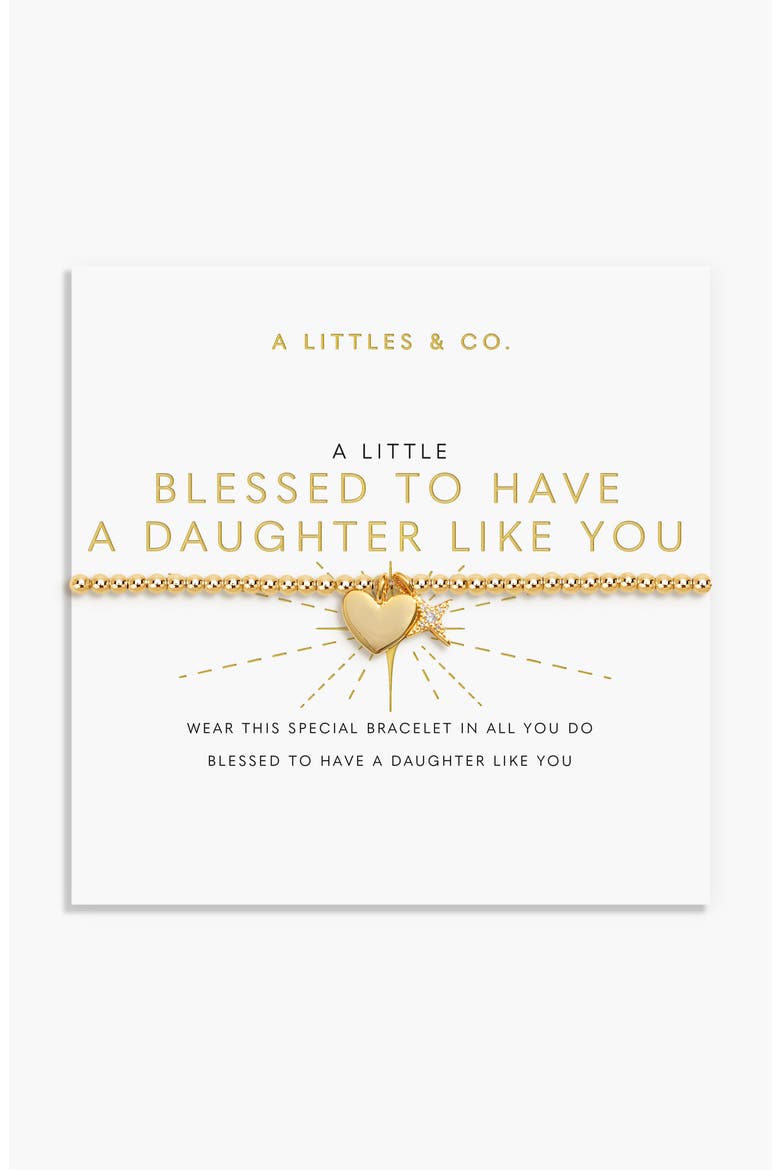 A Little 'Blessed To Have A Daughter Like You' Bracelet In Gold-Tone Plating, Main, color, Metallic Gold