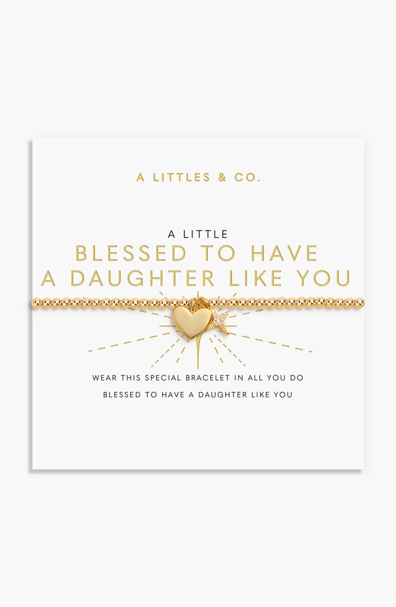 A Littles & Co A Little 'Blessed To Have A Daughter Like You' Bracelet In Gold-Tone Plating, Alternate, color, Metallic Gold