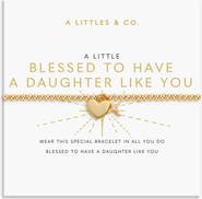 A Littles & Co A Little 'Blessed To Have A Daughter Like You' Bracelet In Gold-Tone Plating