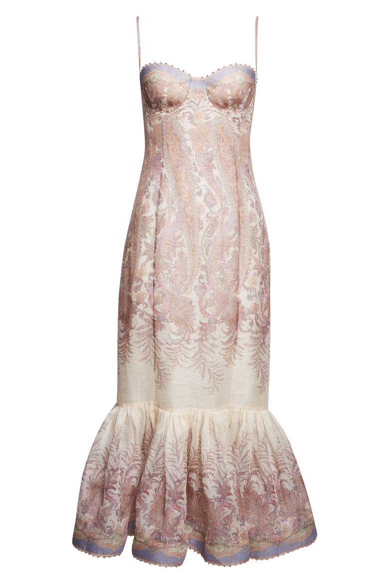 Alchemy Paisley Print Linen & Silk Dress, Alternate, color, CREAM PAISLEY