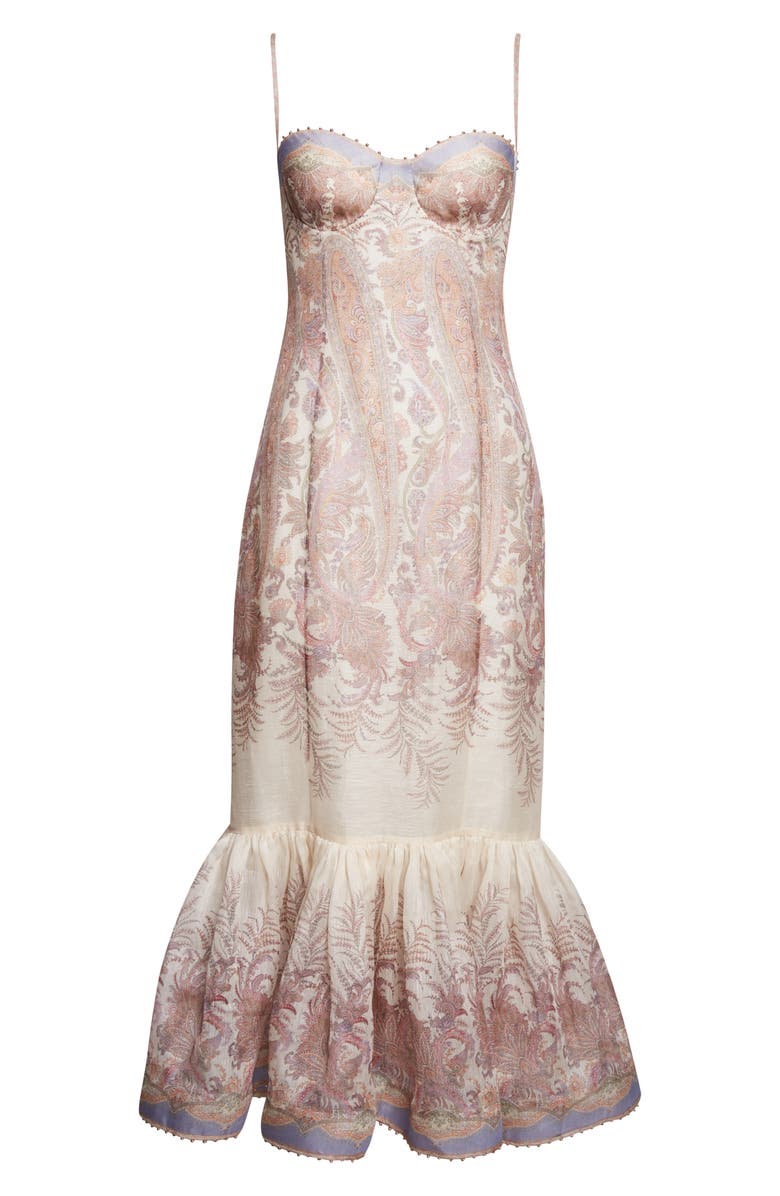 Zimmermann Alchemy Paisley Print Linen & Silk Dress, Alternate, color, Cream Paisley