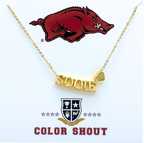 University of Arkansas Gold Heart Necklace