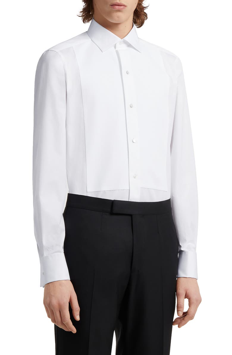 ZEGNA Regular Fit Tuxedo Shirt, Alternate, color, White