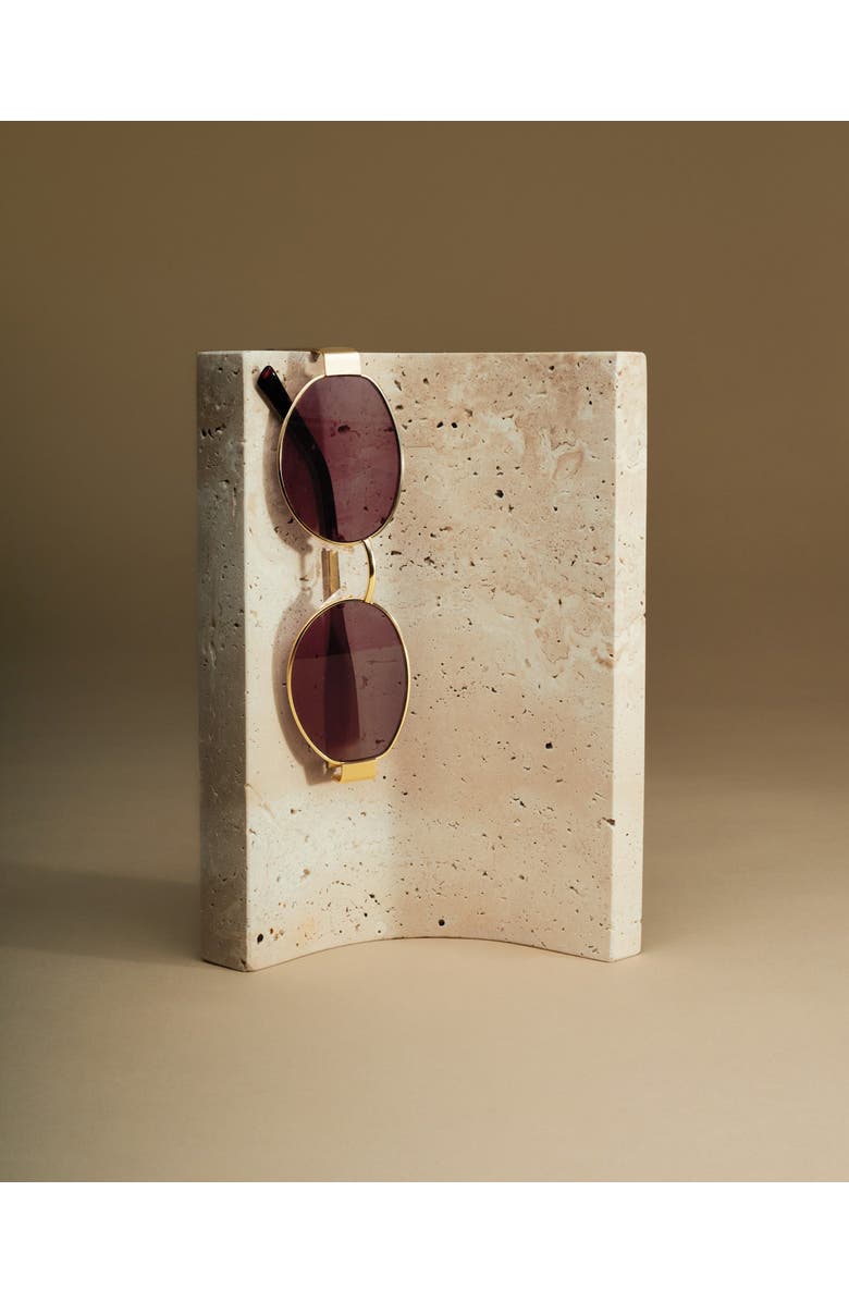 Katie Loxton Siena Oval Sunglasses in Matte Gold And Tortoiseshell, Alternate, color, Matte Gold