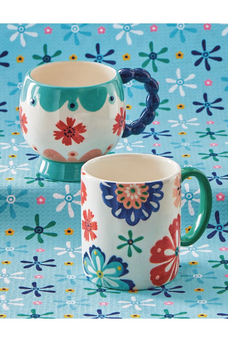 Eclectic Fun Earthenware Mug Multi 16 oz 3.75 x 3.75 x 4 in, Alternate, color, Blue