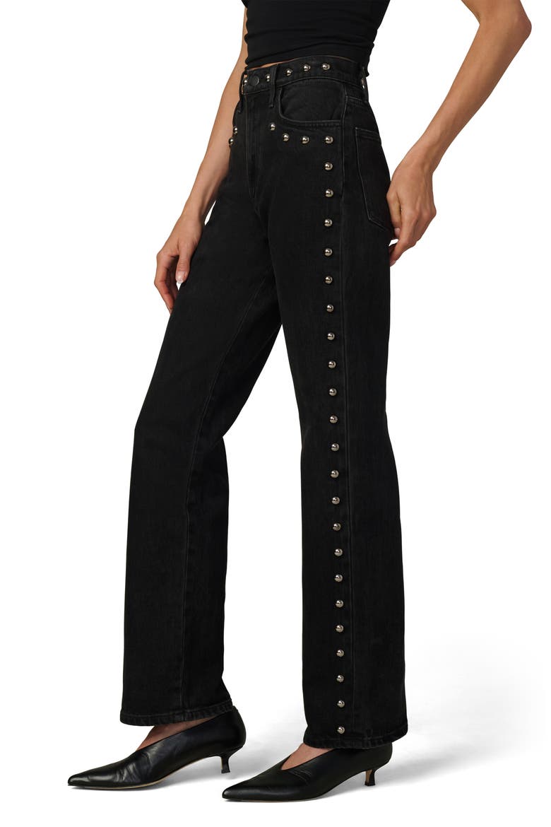 The Margot Embellished Studded High Waist Straight Leg Jeans, Alternate, color, CHIC SHADOW