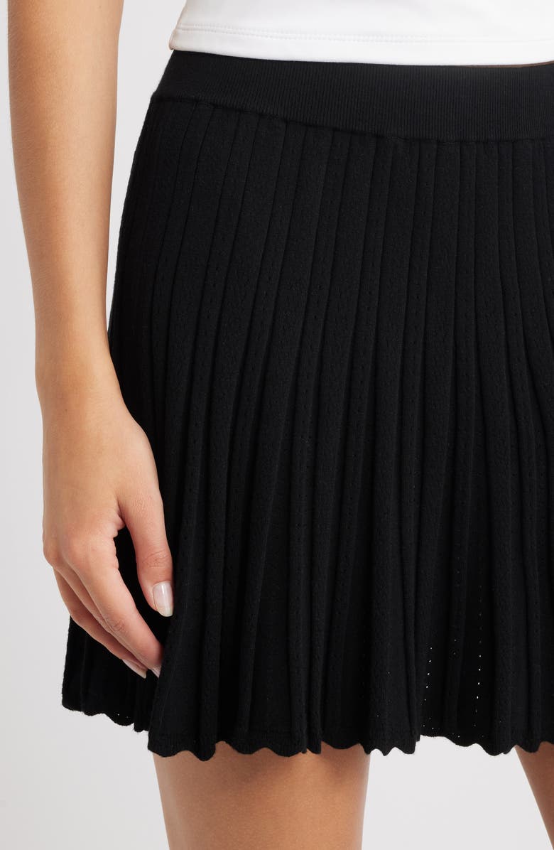 LoveShackFancy Willany Pleated Skirt, Alternate, color, Black