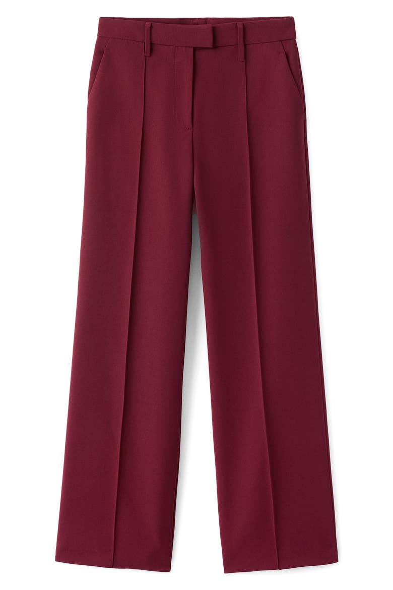 Seamed Straight Leg Pants, Alternate, color, BURGUNDY