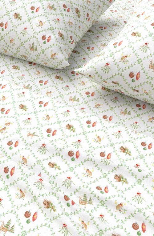 Woven & Weft Cheerful Christmas 4-piece Flannel Bed Sheet Set In Multi