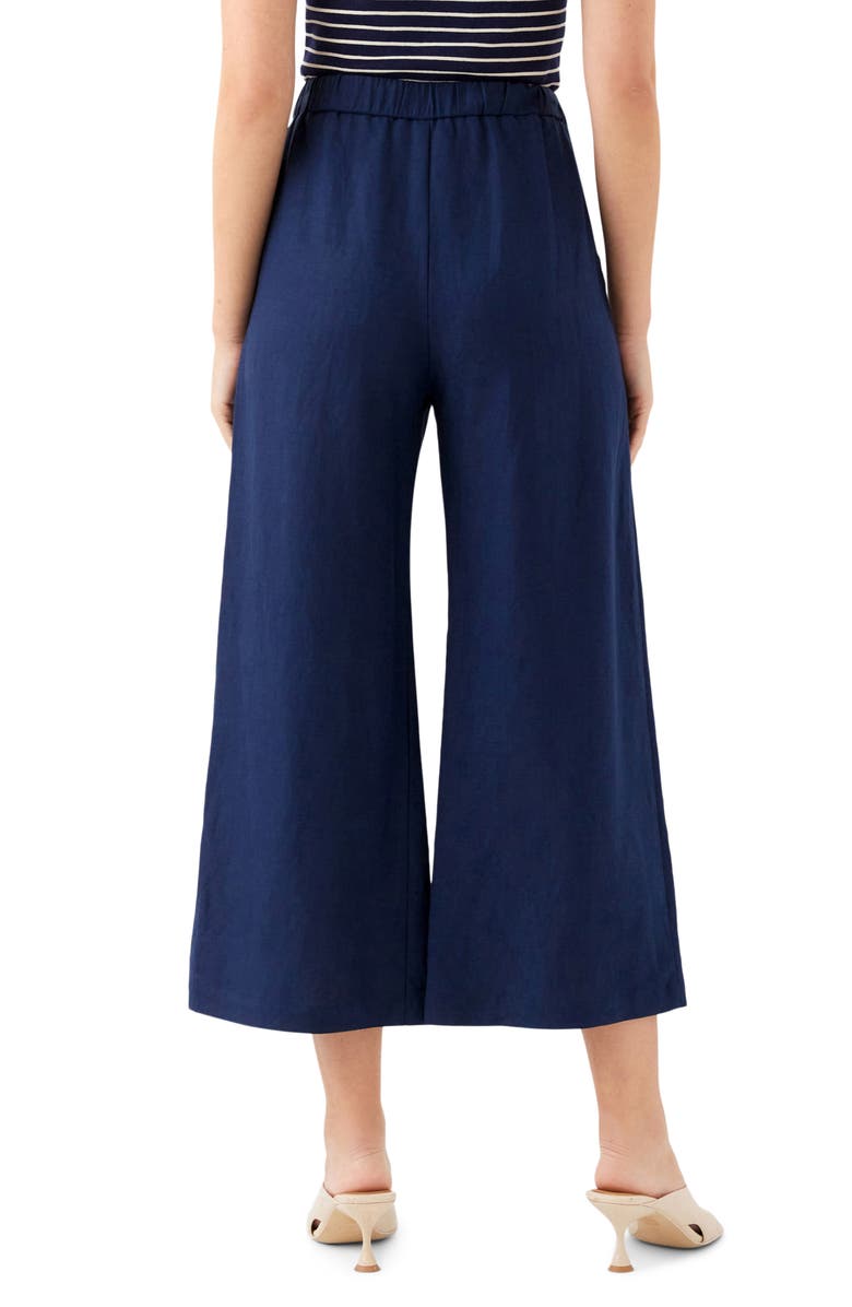 FIFTEEN TWENTY Mason Linen Blend Crop Pants, Alternate, color, Navy