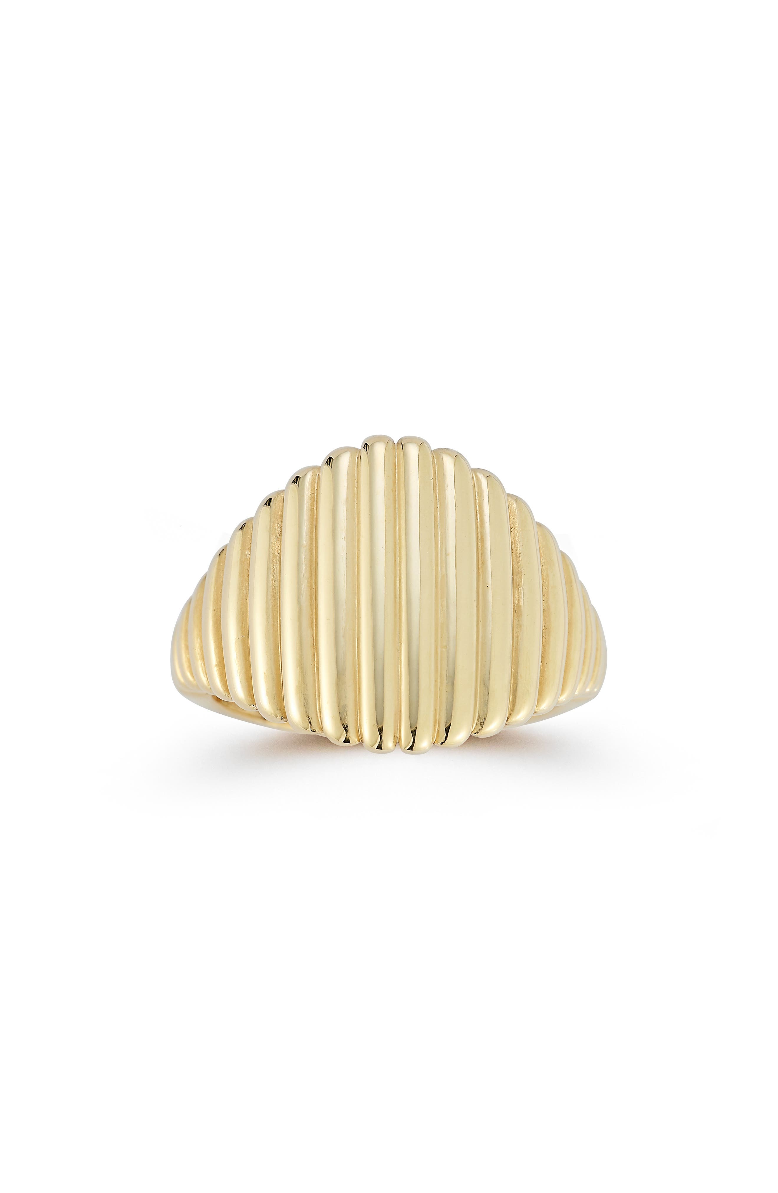 Ember Fine Jewelry Ribbed Signet Ring
