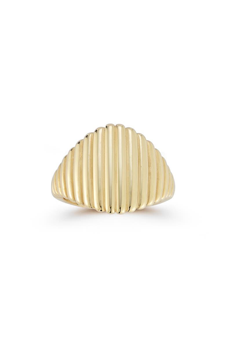 14K Gold Gradient Rib Ring, Main, color, GOLD