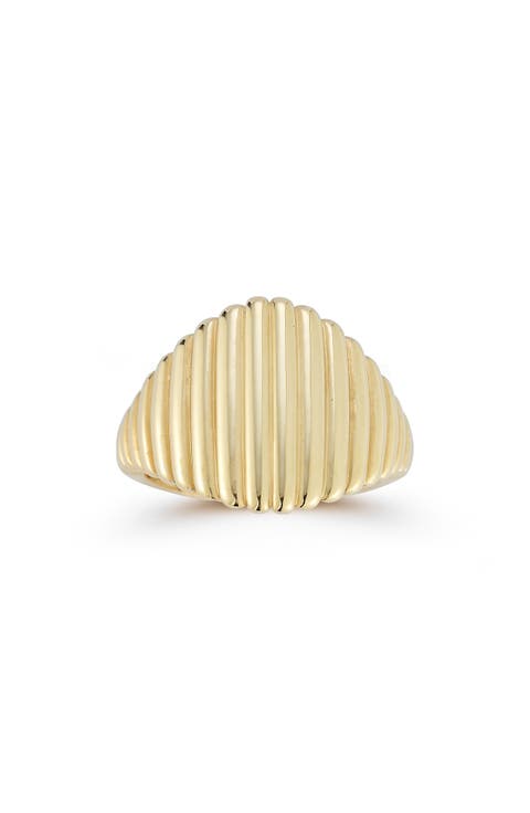 14K Gold Gradient Rib Ring