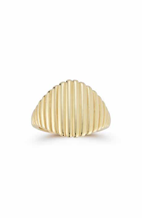 Ember Fine Jewelry Ribbed Signet Ring