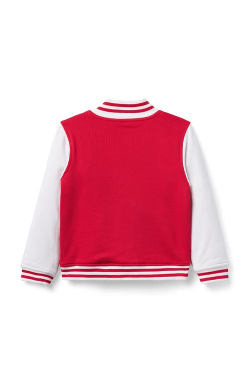 Janie And Jack The Varsity Bomber Jacket In Red