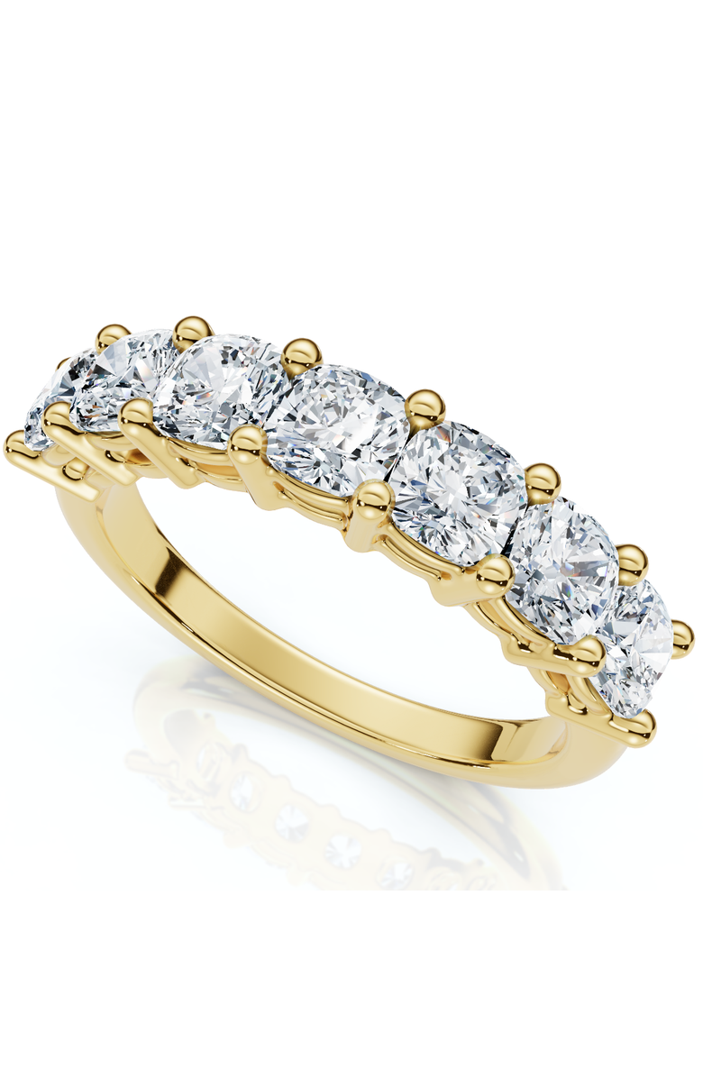 Bliss Diamond 1 3/8Ct Cushion Cut Seven Stone Wedding Ring 14k Gold Lab Grown, Main, color, 14K Yellow Gold