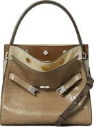 Tory Burch Small Lee Radziwill Croc Embossed Leather Double Bag