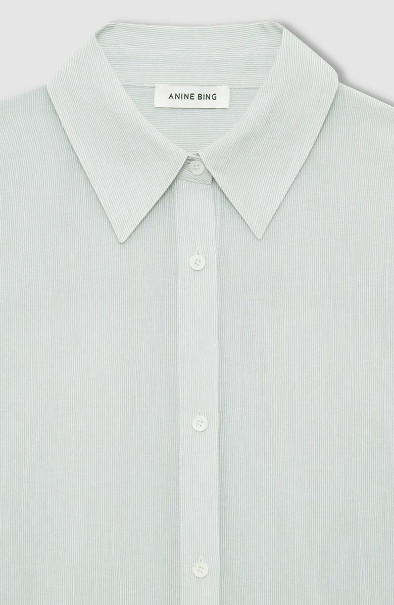 ANINE BING Noemi Dress, Alternate, color, Green And White Mini Stripe