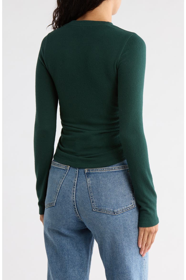 Long Sleeve Ruched Brushed Jersey Top, Alternate, color, SMOKY SPRUCE