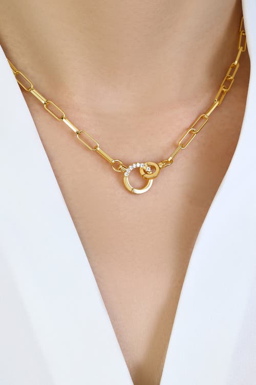 Mint & Lily Pave Mint Paperclip Necklace In Silver