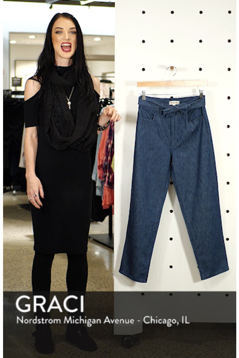 Tie Waist Tapered Denim Pants video