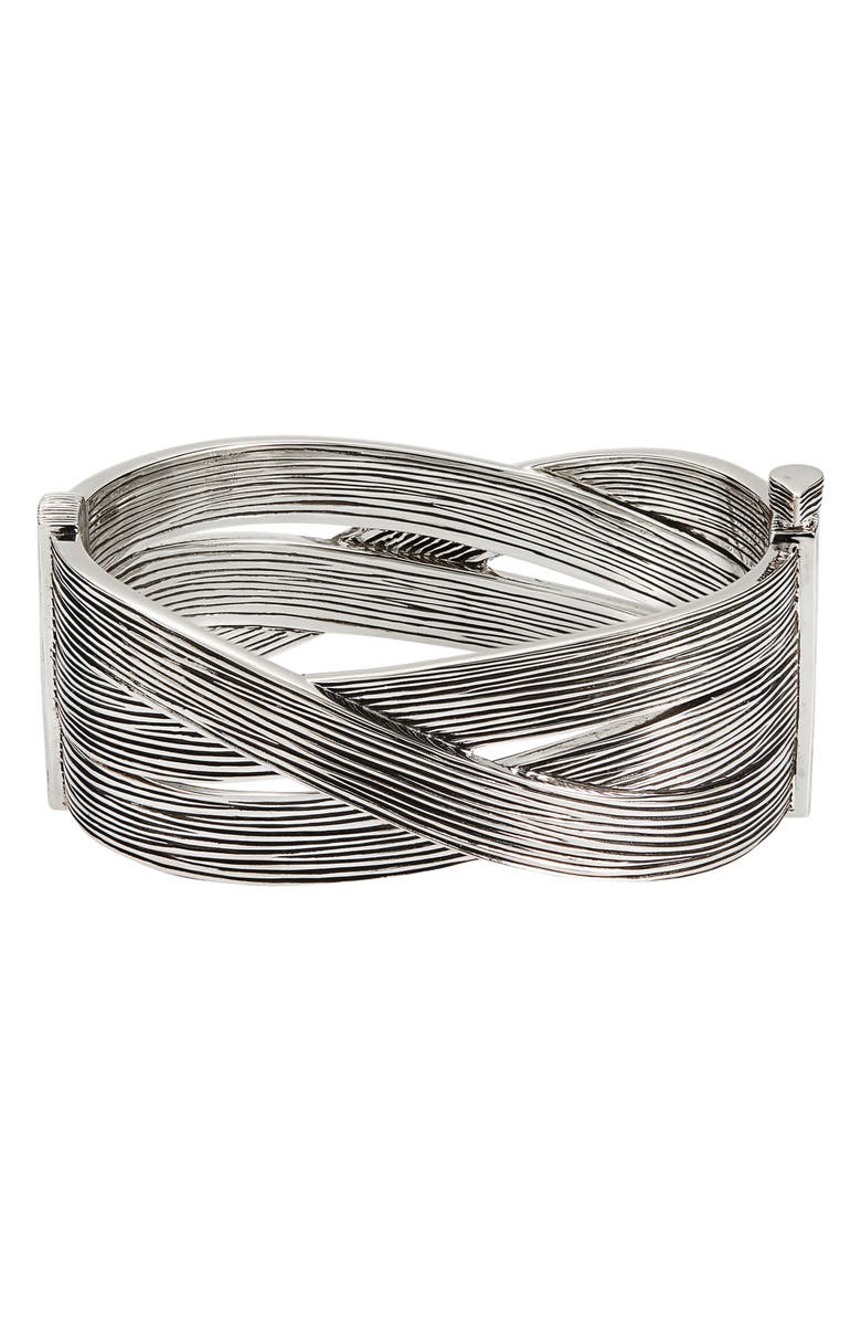 John Hardy Bamboo Hinge Bangle Bracelet, Main, color, Silver