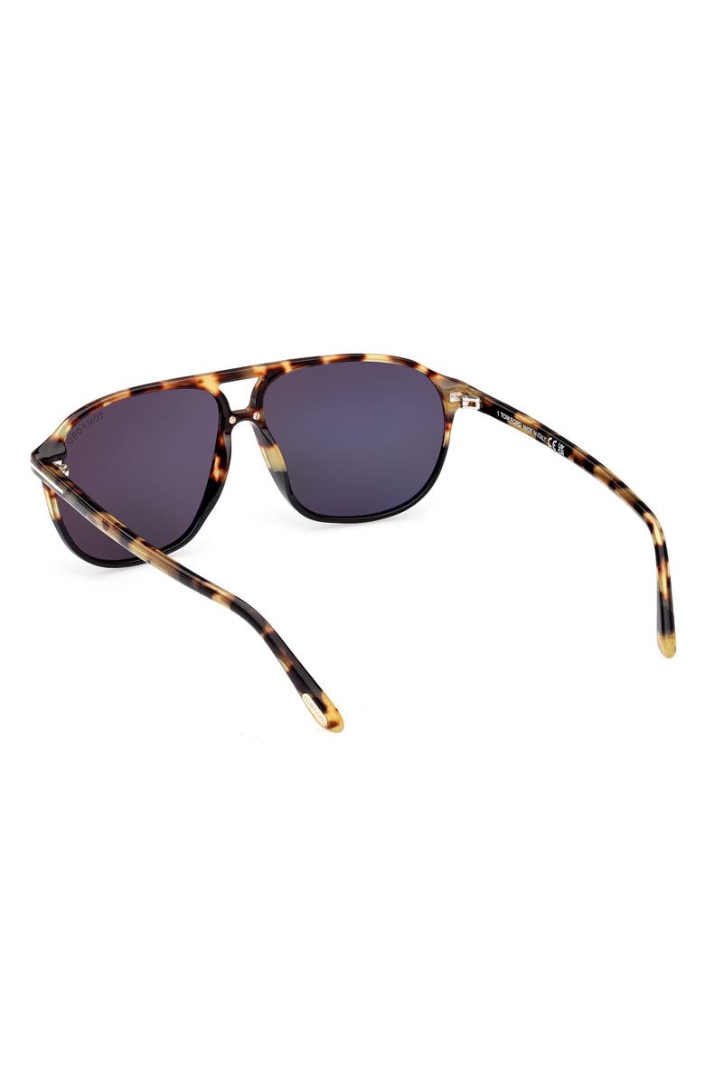 TOM FORD Bruce 61mm Navigator Sunglasses, Alternate, color, Shiny Black Grey / Brown