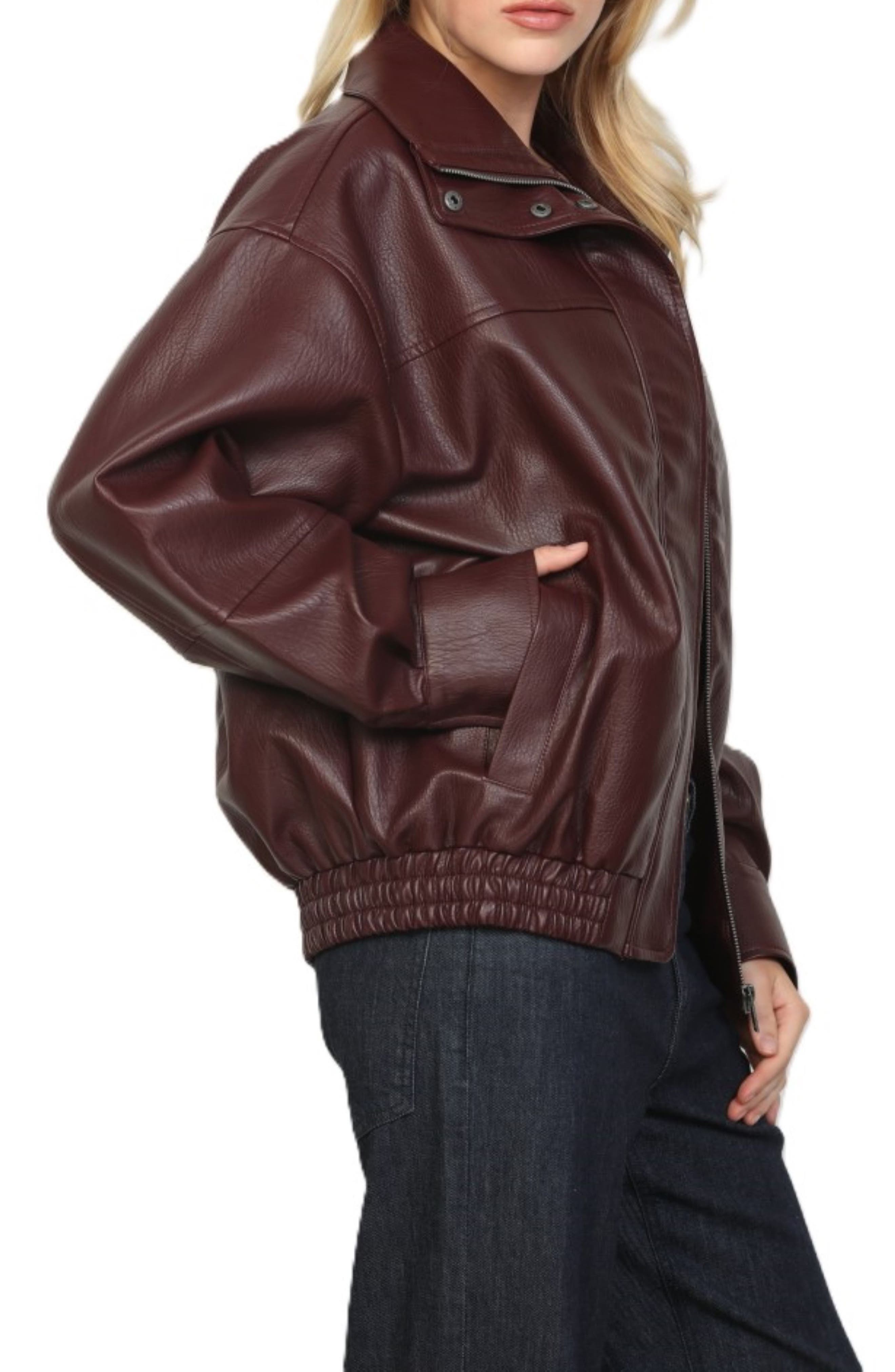 Textured Faux Leather Jacket