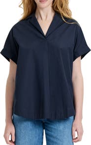 French Connection Cotton Poplin Popover Top