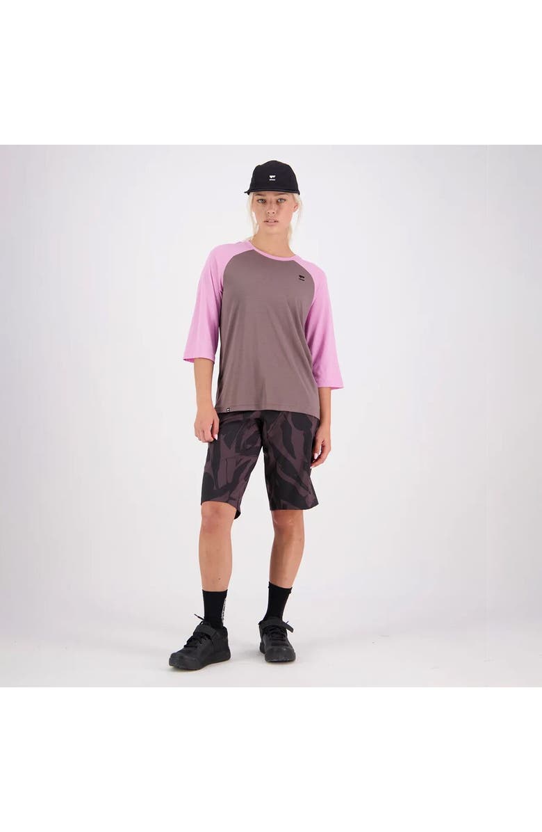 Mons Royale Tarn Merino Shift Raglan 3/4 Sleeve - Women's, Alternate, color, Pop Pink/Iron