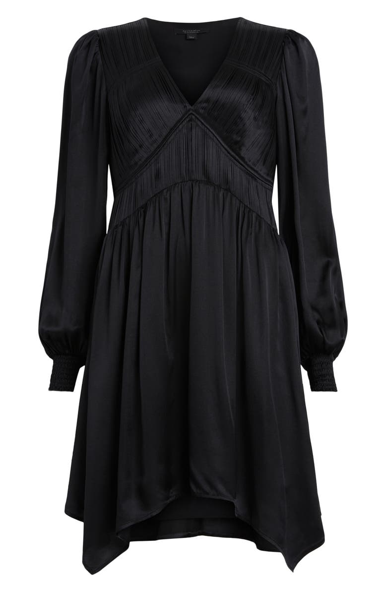 AllSaints Esta Long Sleeve Asymmetric Hem Dress, Alternate, color, 