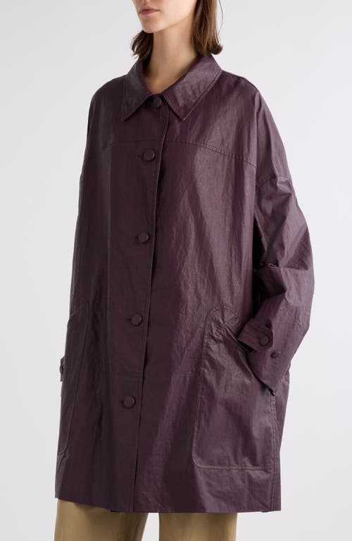Dries Van Noten Coated Linen Coat In Purple