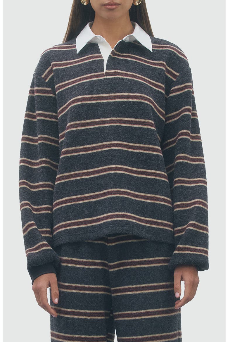 Kate Striped Polo Sweater, Main, color, NAVY MULTI