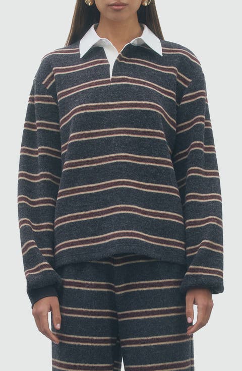 Kate Striped Polo Sweater