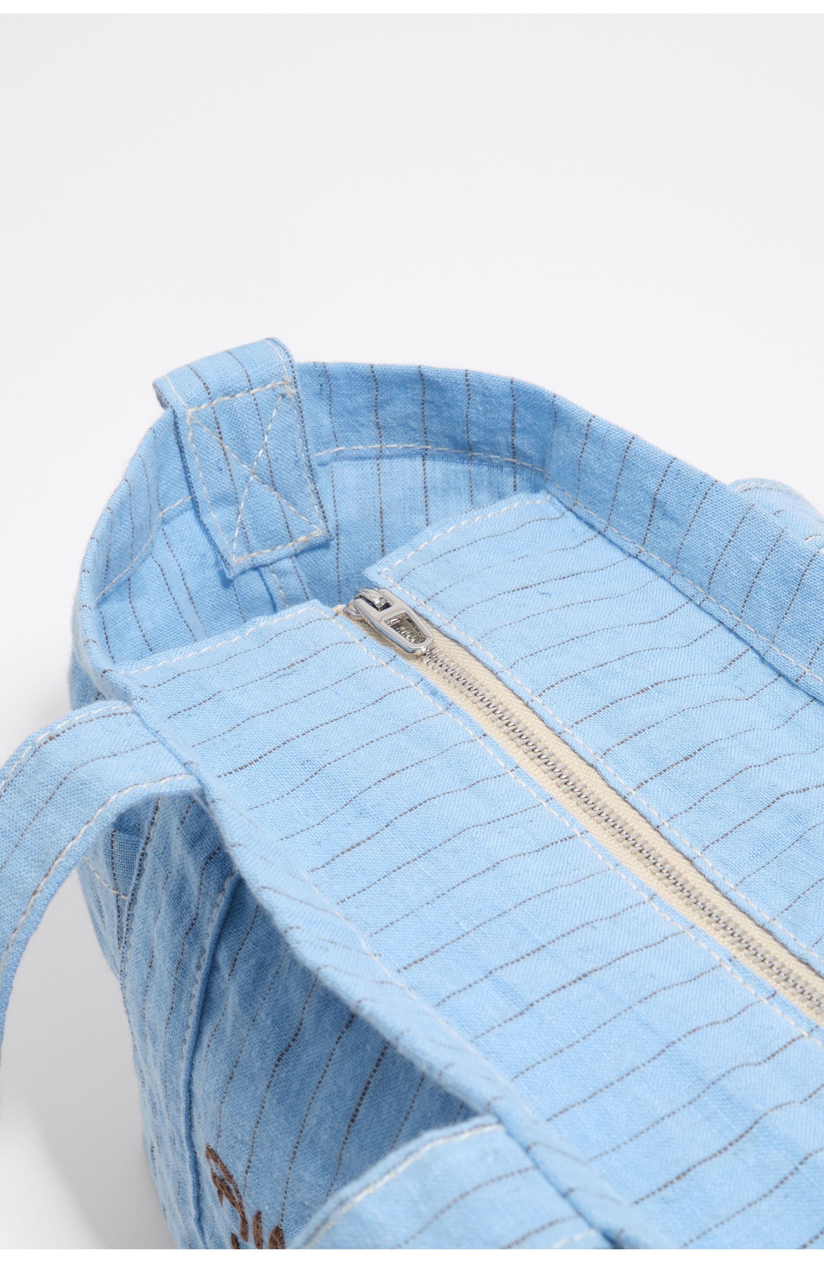 Bimba y Lola Mini Linen Crossbody Bag, Alternate, color, Light Blue