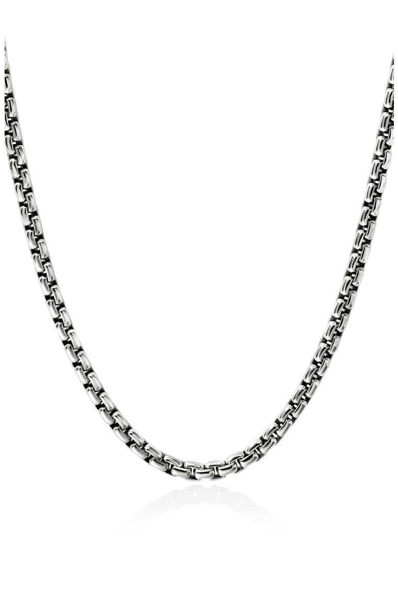 Box Chain Necklace, Main, color, SILVER