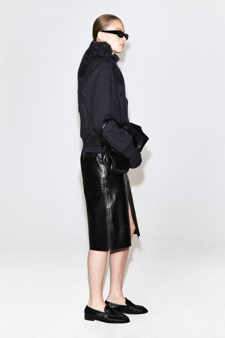 Boiled Wool-blend Bomber Jacket, Alternate, color, CHARCOAL MÉLANGE