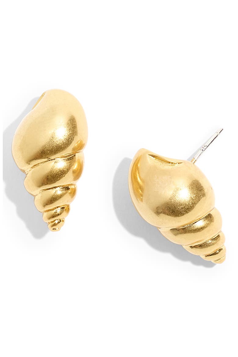 Seashell Earrings, Main, color, VINTAGE GOLD