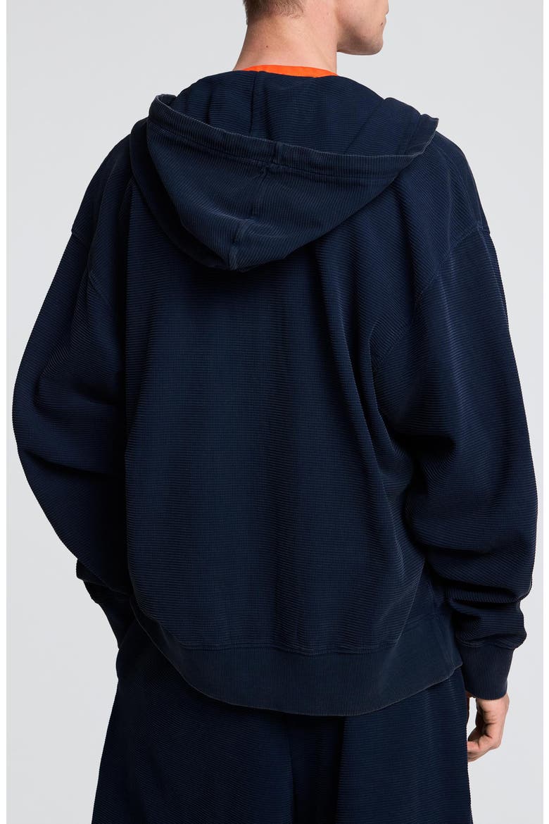 Textured Full Zip Hoodie, Alternate, color, BLUE