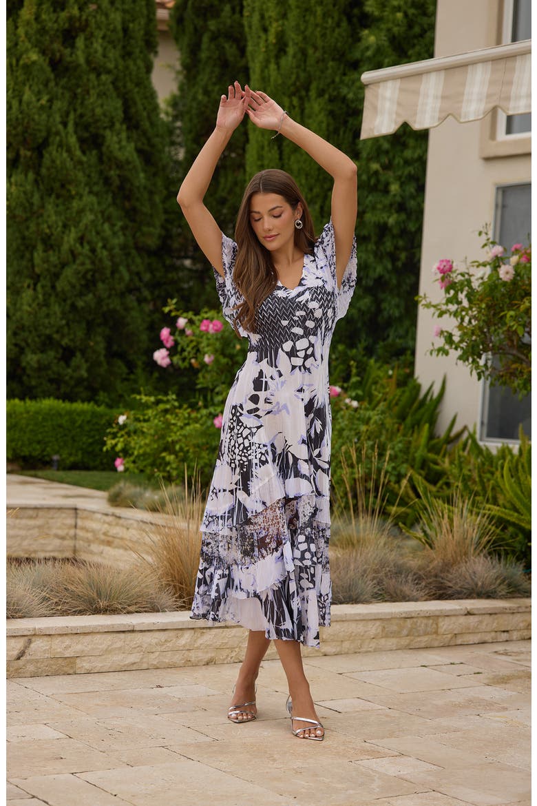 Lace Inset Charmeuse & Chiffon Maxi Cocktail Dress, Alternate, color, NIGHT DREAM