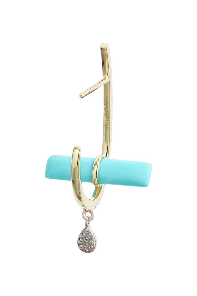 Turquoise Bar Drop Earrings, Alternate, color, GOLD/ TURQUOISE